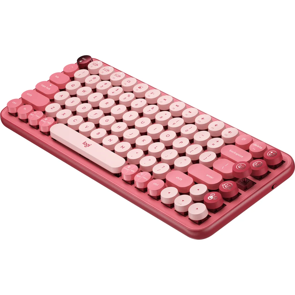 Imagen 1 de Teclado Logitech Pop Keys Inalámbrico Formato Mini Teclas Multimedia Color Rosa
