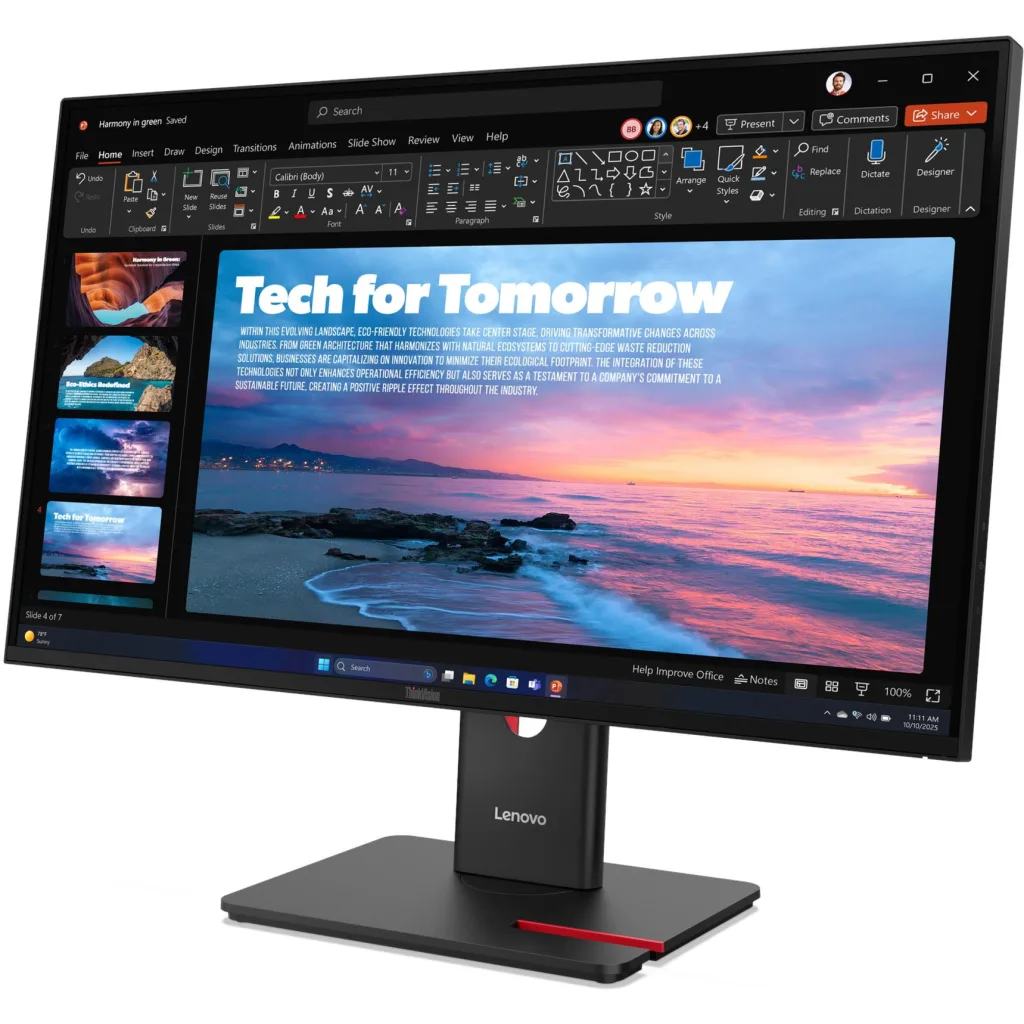 Imagen 1 de Monitor Lenovo ThinkVision T27QD-40 27" QHD 2560*1440 IPS LAN DP HDMI USB-C