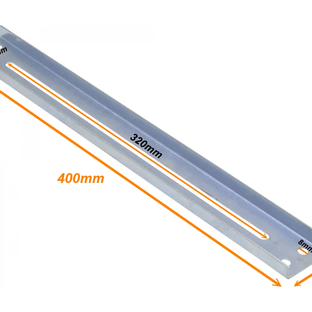 40cm 4-Perf Barra Metal Ranurada Soporte para CC-240 402x49x13mm
