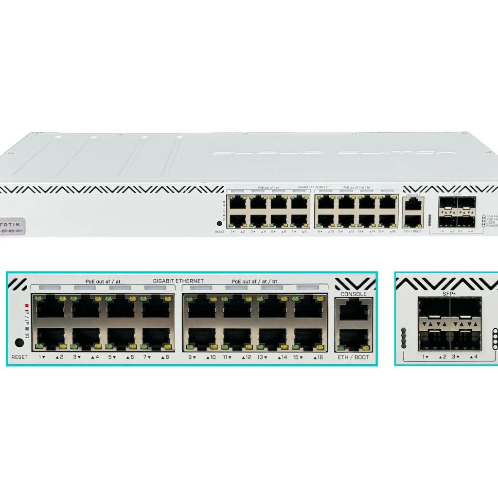 Imagen 3 de MIKROTIK Cloud Router Switch Swap IEC type AC power supply, 636W, which accepts 100-240 V ⏦ (~ 50/60 Hz 11 A max)