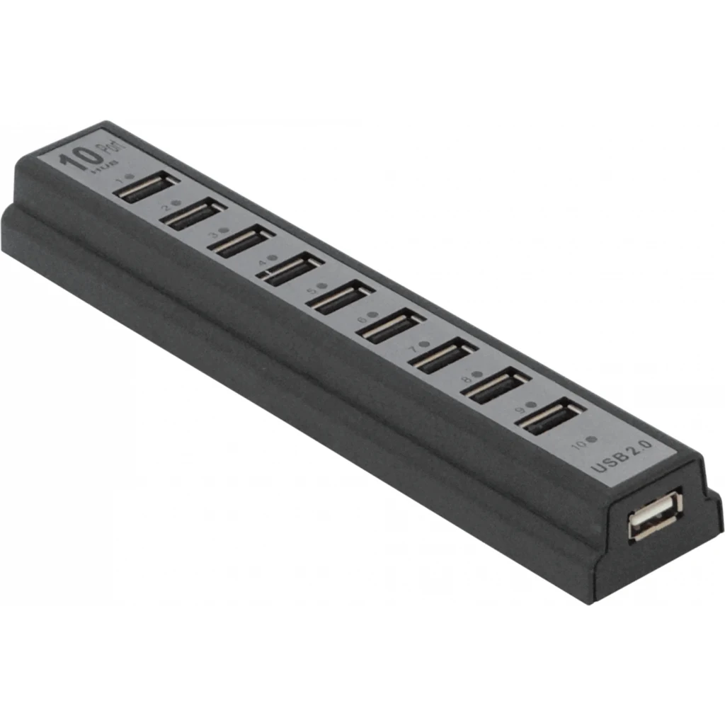 Imagen 1 de Hub Concentrador 10 Puertos USB 2.0 Cargador 2A 5VDC/10W