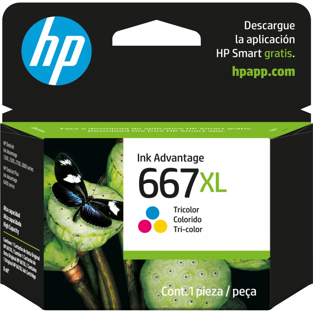 Cartridge HP 667XL Tricolor para DeskJet 6000 6400 Adv1200 2300 2700, 330 Página