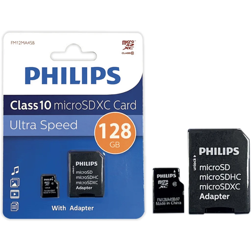 PHILIPS Micro SD CL10 with adapter (128GB) FM12MA45B/97