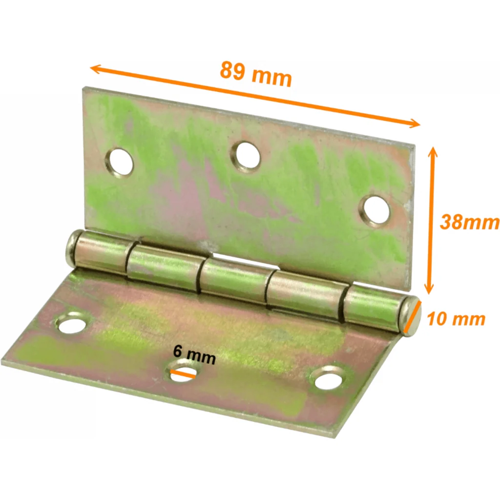 2-Bisagras 3,5x3,5-Pulg x2,0 3-Tornillos inc-12-Tornillos 89x89mm