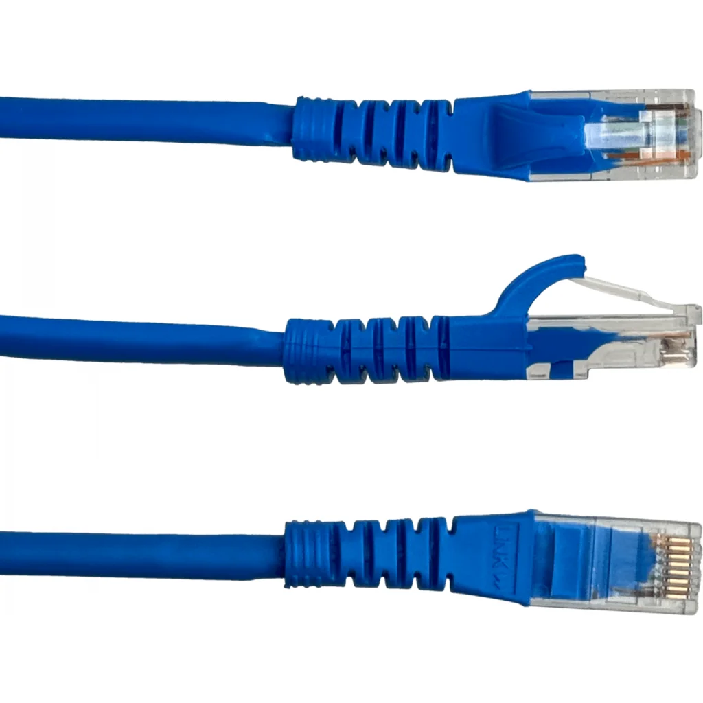 Imagen 1 de Cable de Red Linkmade Cat5e LSZH Inyectado Multifilar 1mt Color AZUL