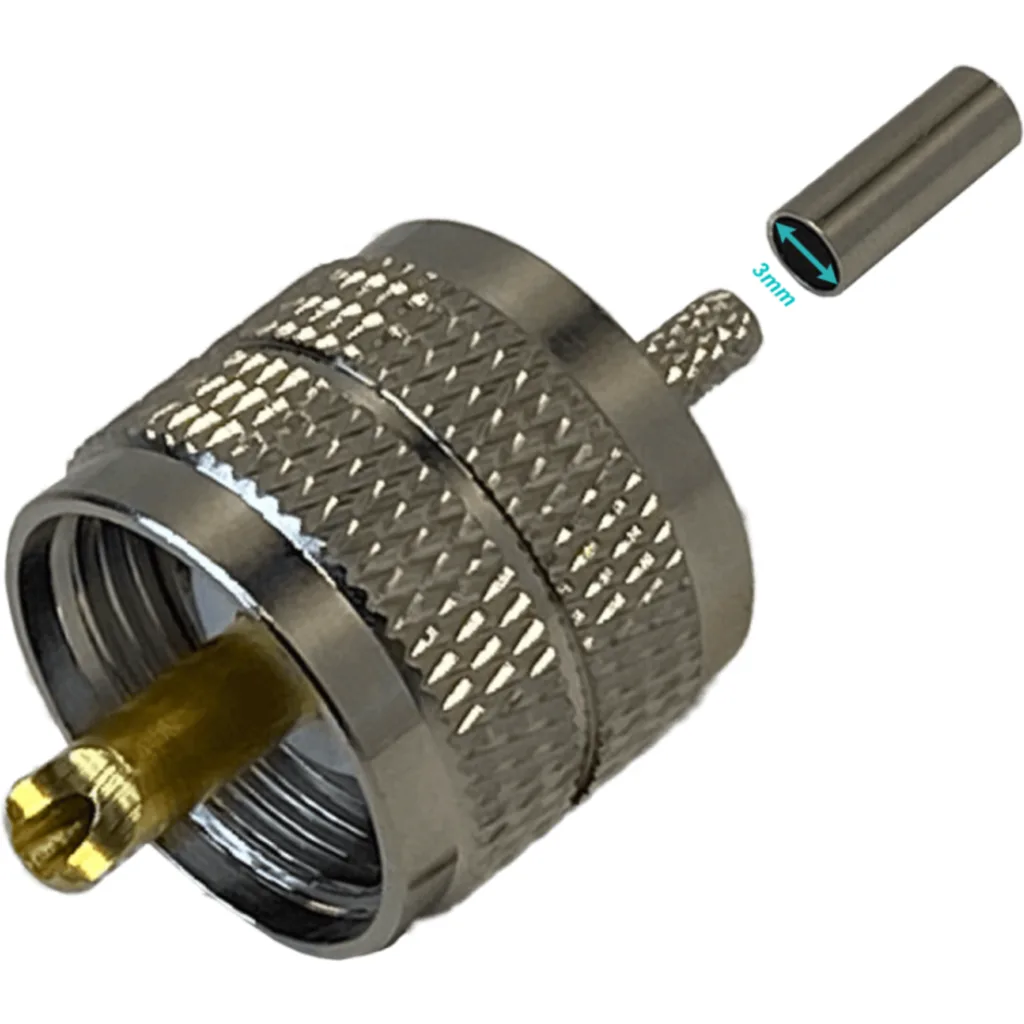 UHF-Macho RG316 Conector Coaxial Crimpeable CA100 RG174