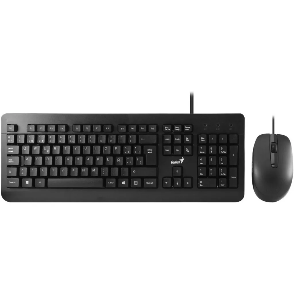Imagen 1 de Kit Teclado Mouse Alámbrico Genius KM-160 Interfaz USB Español Color Negro 