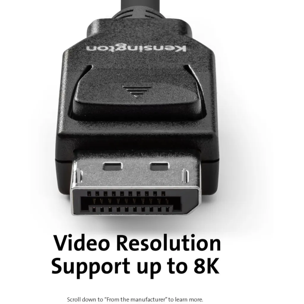 Imagen 13 de Cable DisplayPort v1.4 M/M 8K Cable 1.8mts 6ft Pasivo Color Negro - Kensington