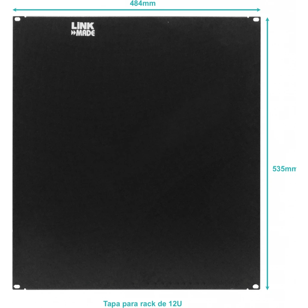 Imagen 4 de LINKMADE 12U 534mm Tapa Cubre Espacio Rack 19 Pulgadas Fierro Negro