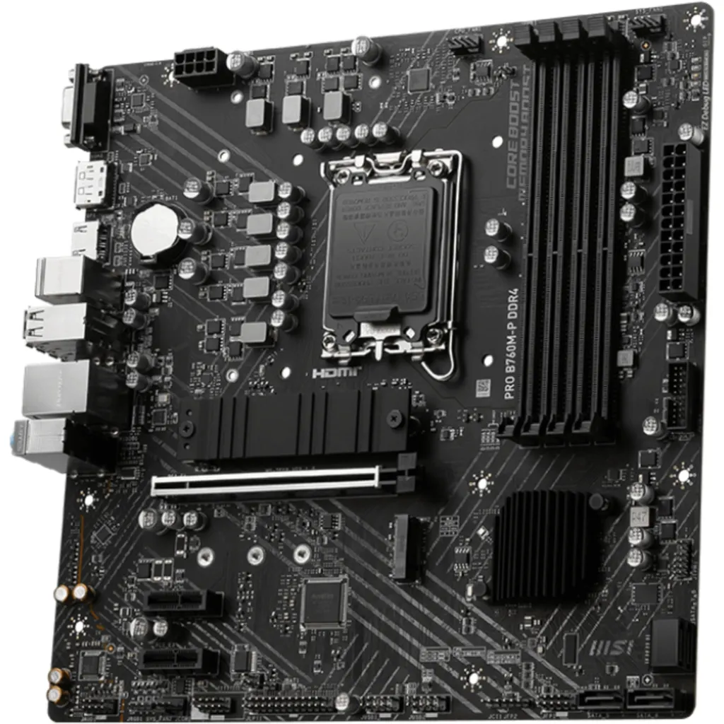 Imagen 2 de Tarjeta Madre MSI PRO B760M-P LGA1700 14°G 4*DDR4 2*M.2 DP HDMI VGA PS/2 USB-C