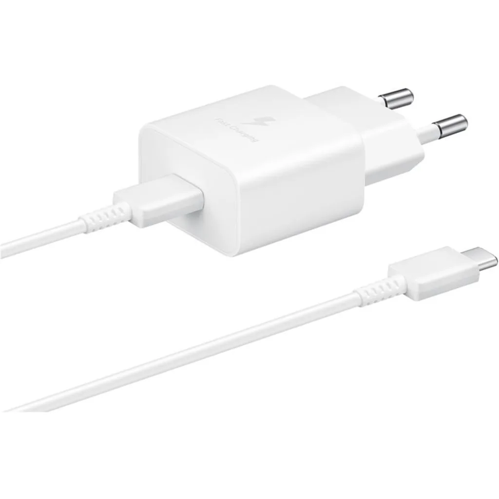 Cargador Celular Samsung 15W USB-C con cable 1mt Color Blanco Carga Rapida