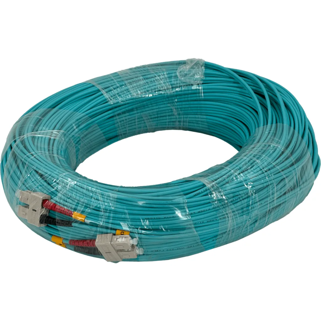 Imagen 1 de 100mt SC-SC OM3 MultiModo MM Duplex Jumper Fibra 3.0mm 50/125um LSZH
