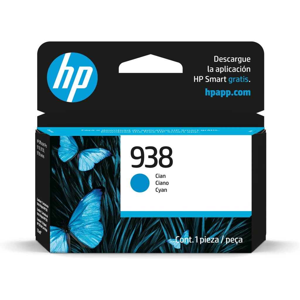 Cartridge HP 938 CYAN para OJ Pro 9110/9130/9720/9730, 800 Páginas 10ml