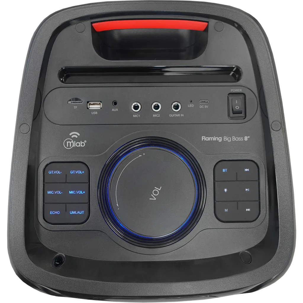 Imagen 3 de MLAB PARLANTE FLAMING BIG BASS 8" x 2 MICROFONO INALAMBRICO