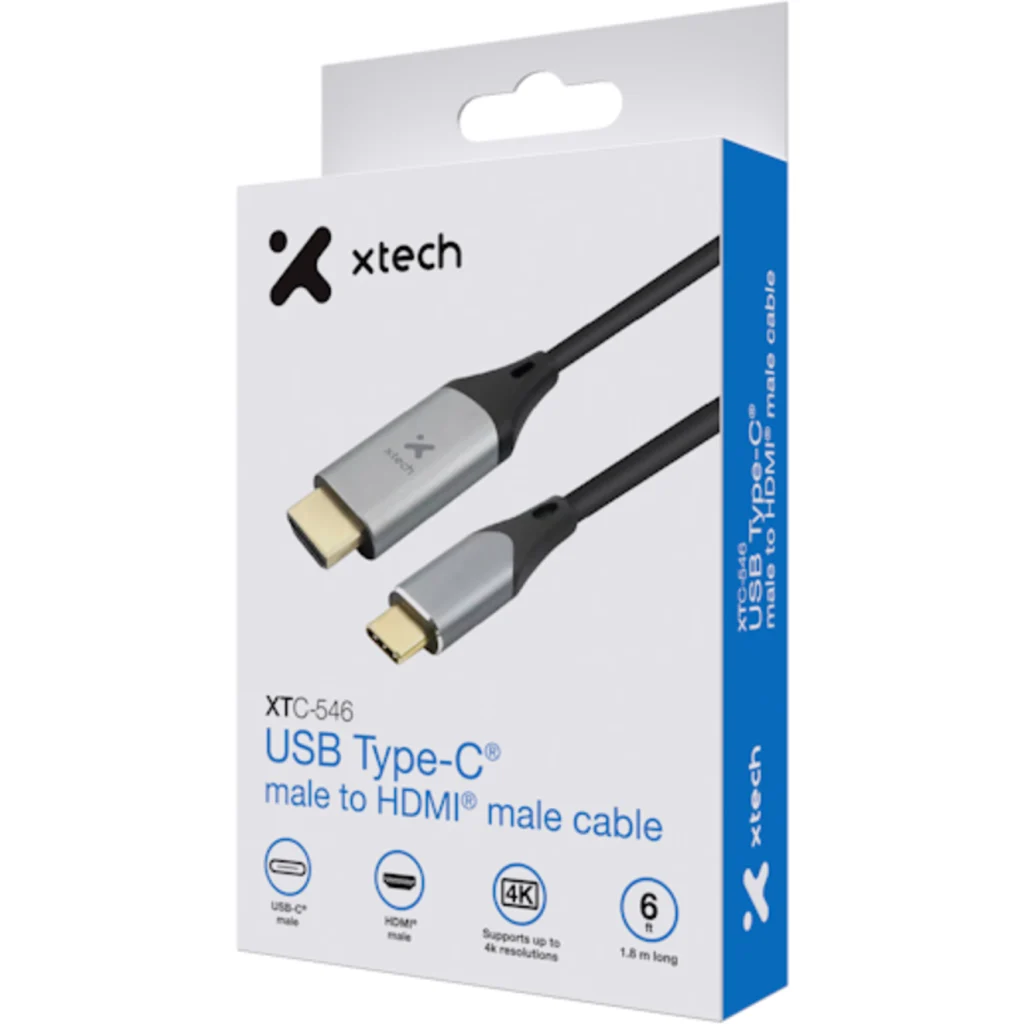 Imagen 3 de Cable X-Tech USB-C Macho a HDMI Macho Longitud 1,82 metros 32AWG Hasta 4K