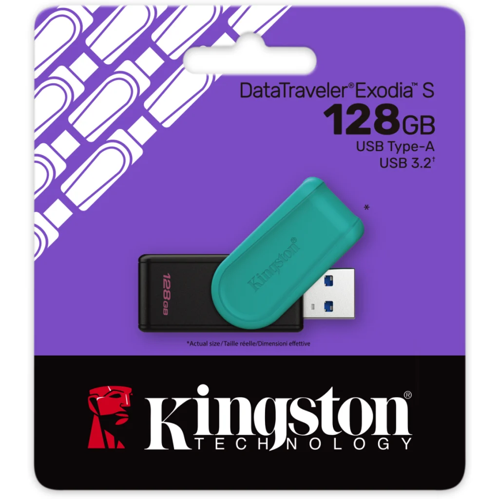 Imagen 2 de Pendrive 128GB Kingston DataTraveler Exodia S Turquoise USB 3.2 Gen 1