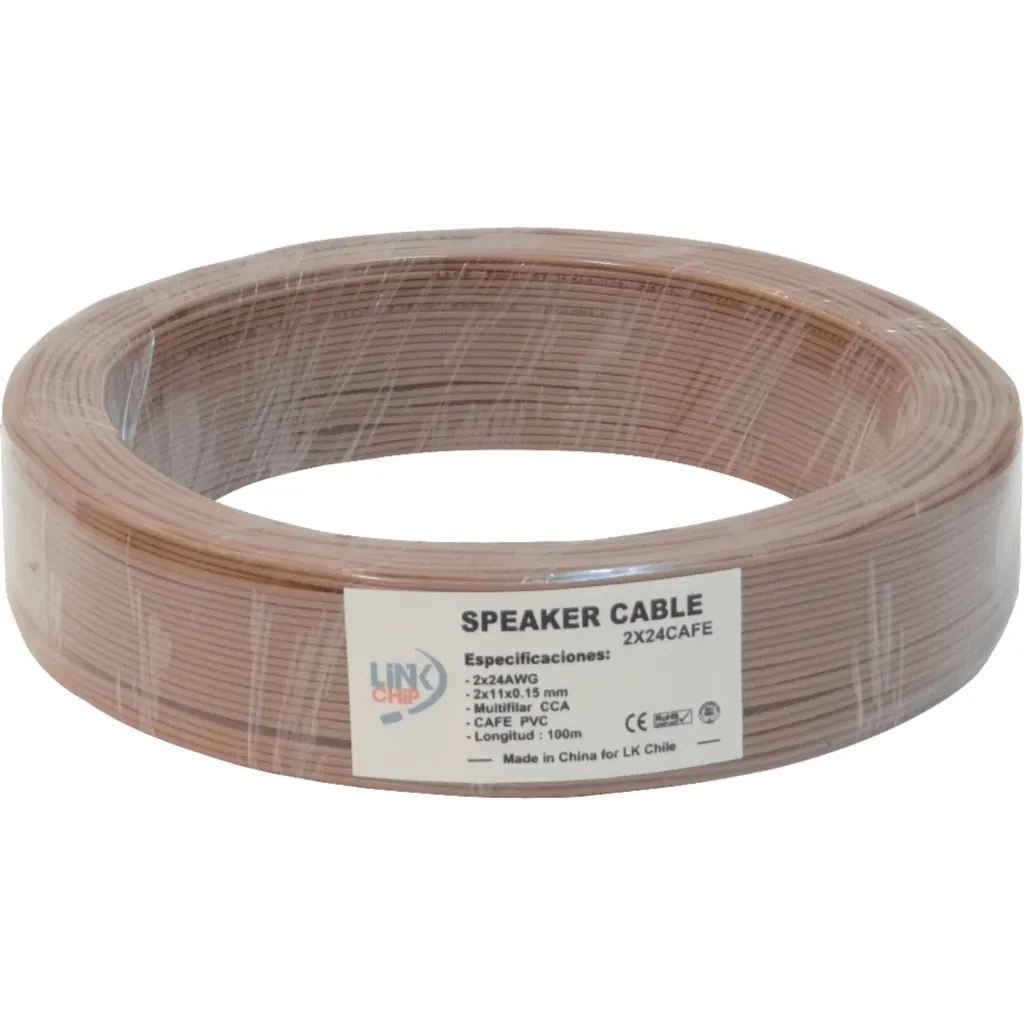 Imagen 1 de 2x24AWG CCA 2x0,2mm2 100mt Cable Cafe Marron Paralelo Multif 11x0,15mm