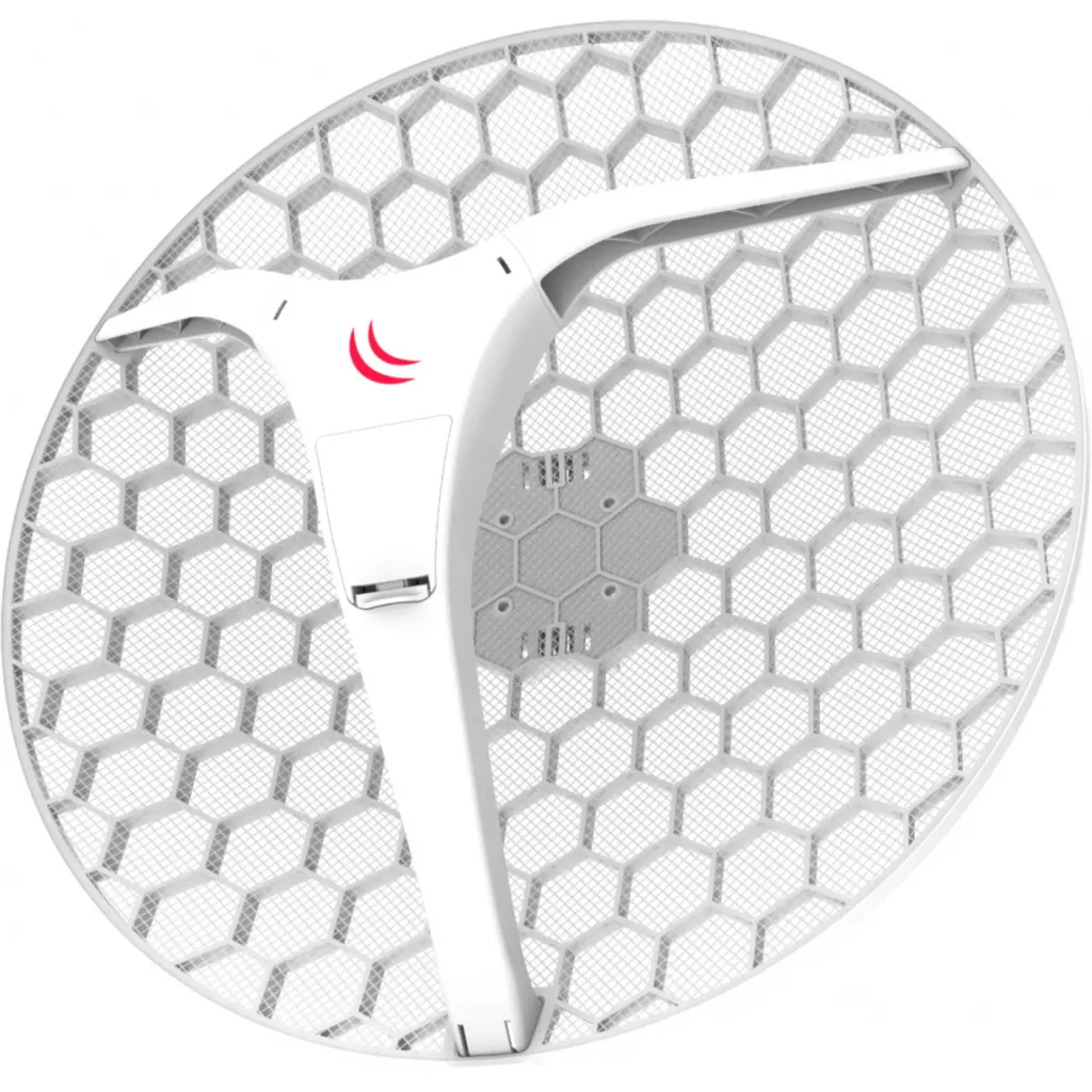 Imagen 1 de MIKROTIK Grilla AC 27dBi 7o 28dBm 1-1000 2x2 L3 550mm-Diametro inc24V