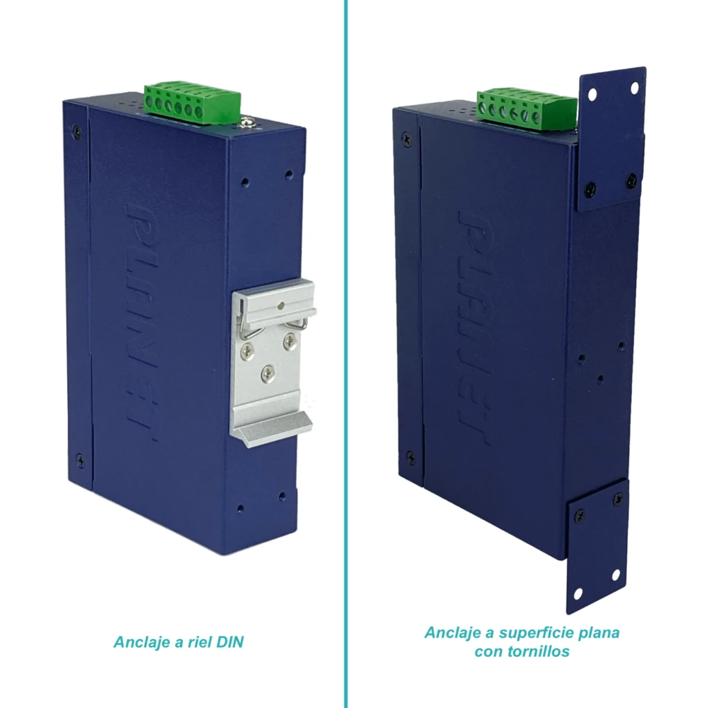 Imagen 6 de PLANET Inyector Riel-Din PoE+ 802.3at 60W 2-RJ45 Gigabit req/48-56VDC