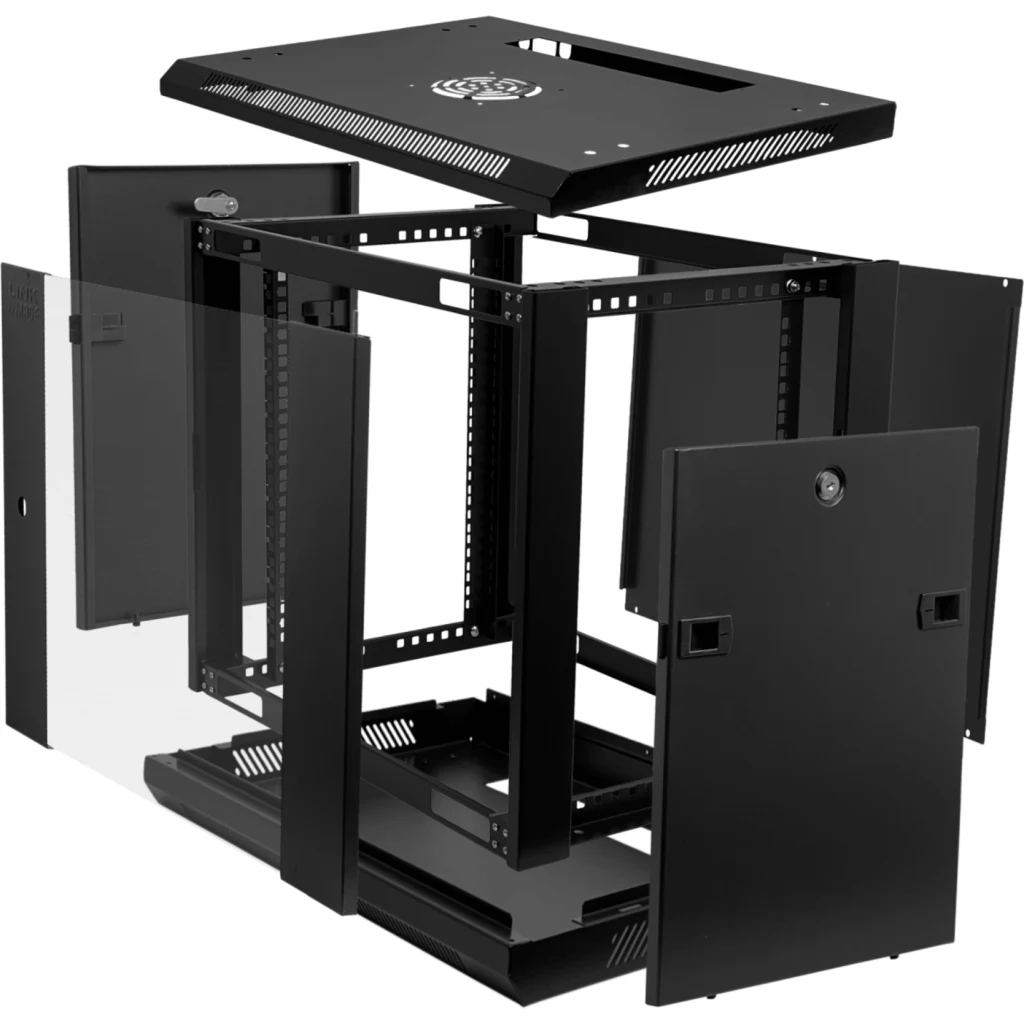 Imagen 3 de LINKMADE Desarmado 9U 45CM-Fondo Gabinete Rack Pared Muro Negro