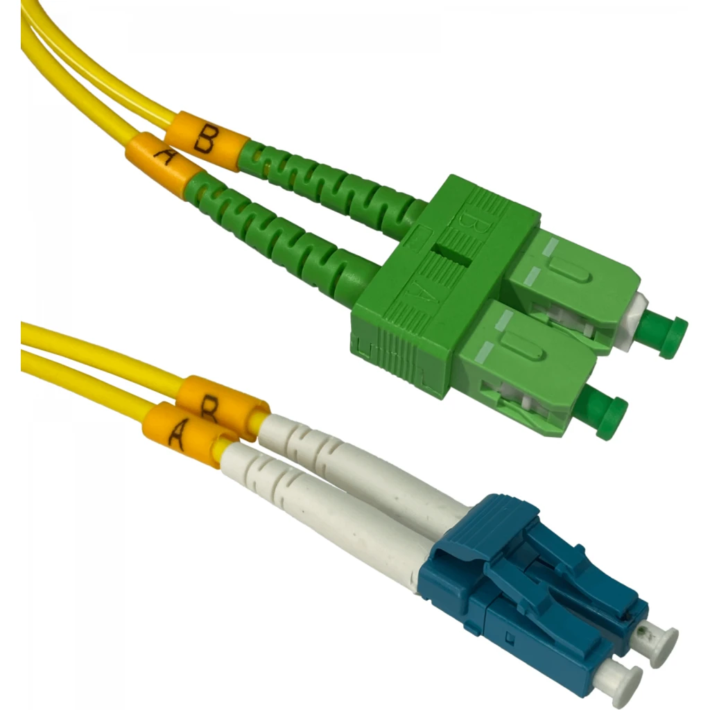 2mt SC/APC-LC/UPC MonoModo SM Duplex Jumper Cable Fibra 9/125um 3mm
