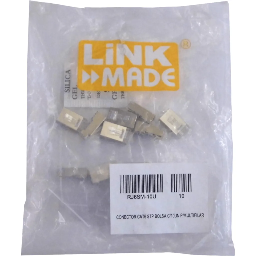 Imagen 2 de LINKMADE 10-unids p/Multifilar Cat6 FTP STP Conector RJ45 Metalico