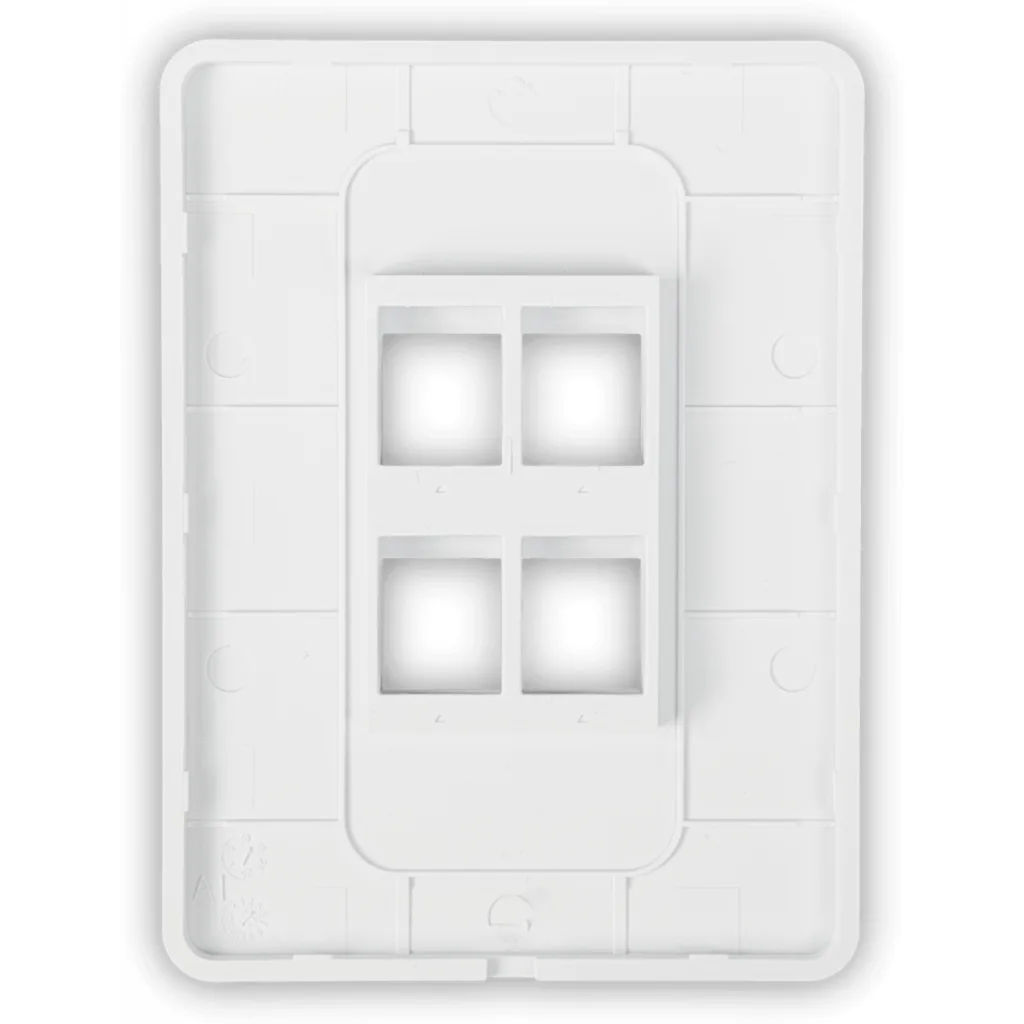 Imagen 5 de UI 1-unidad Blanco 4-Keystone Vertical Faceplate Pintable 118x88mm
