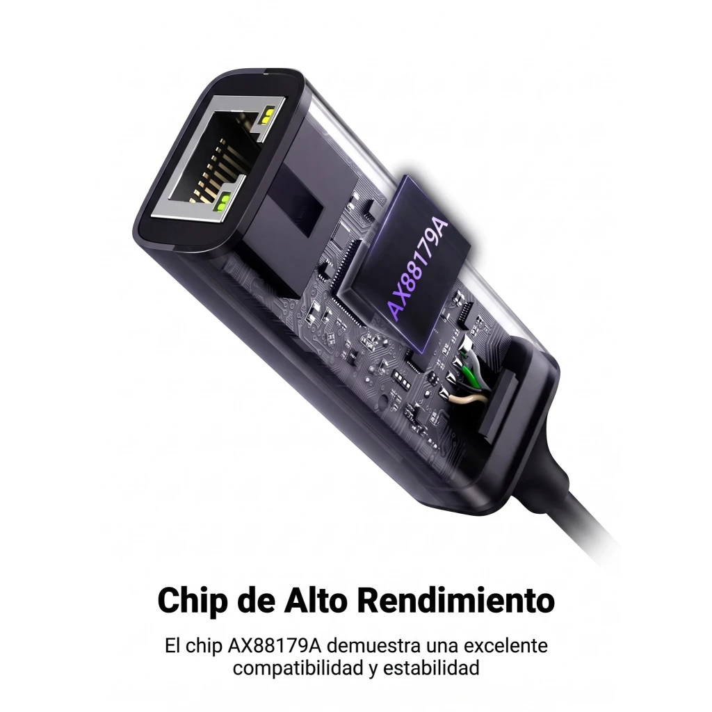 Imagen 4 de Adaptador de Red UGREEN CM483 USB-C a Red Gigabit Ethernet RJ45 Aluminio