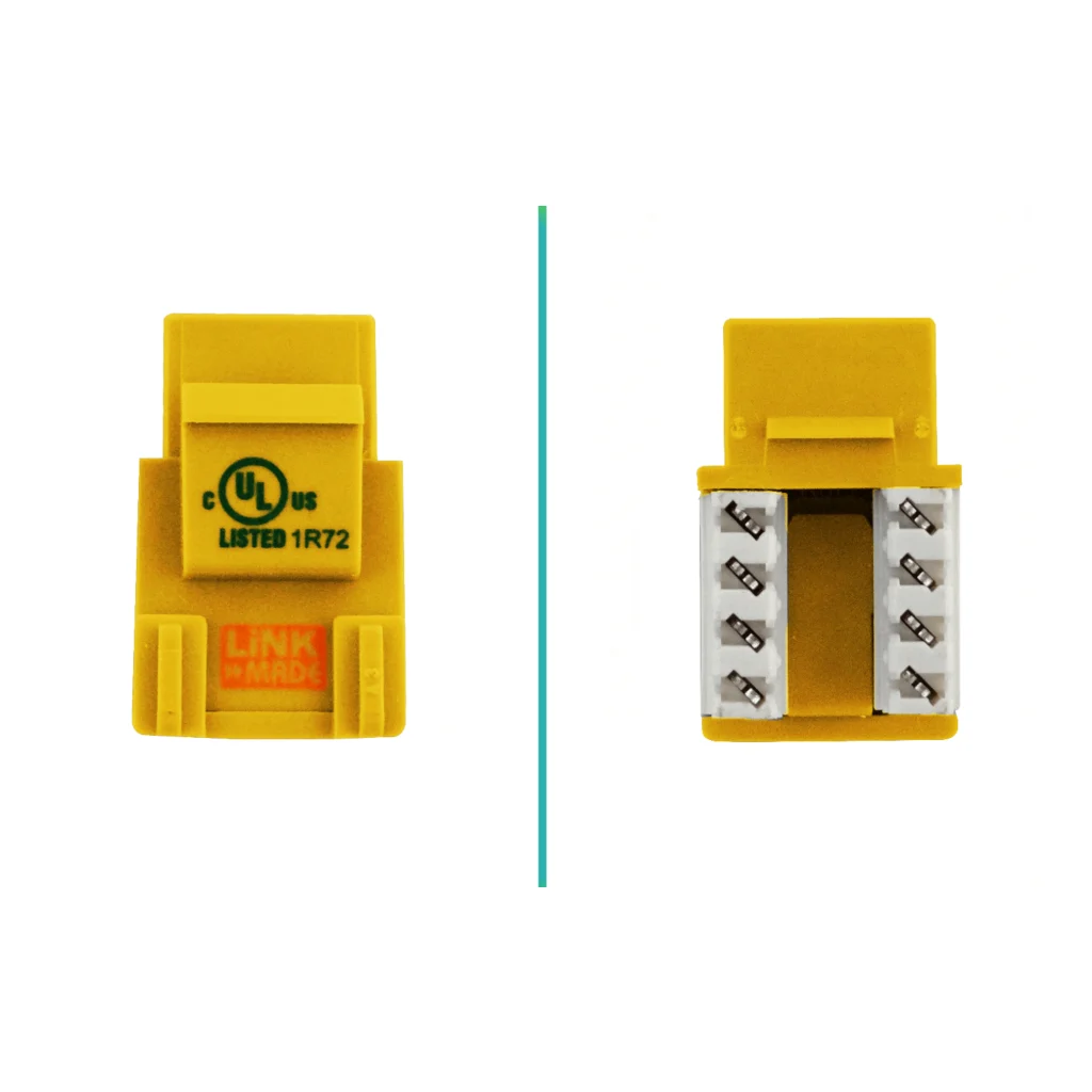 Imagen 4 de LINKMADE Amarillo Cat5E U/UTP Punchable Keystone Conector Hembra RJ45