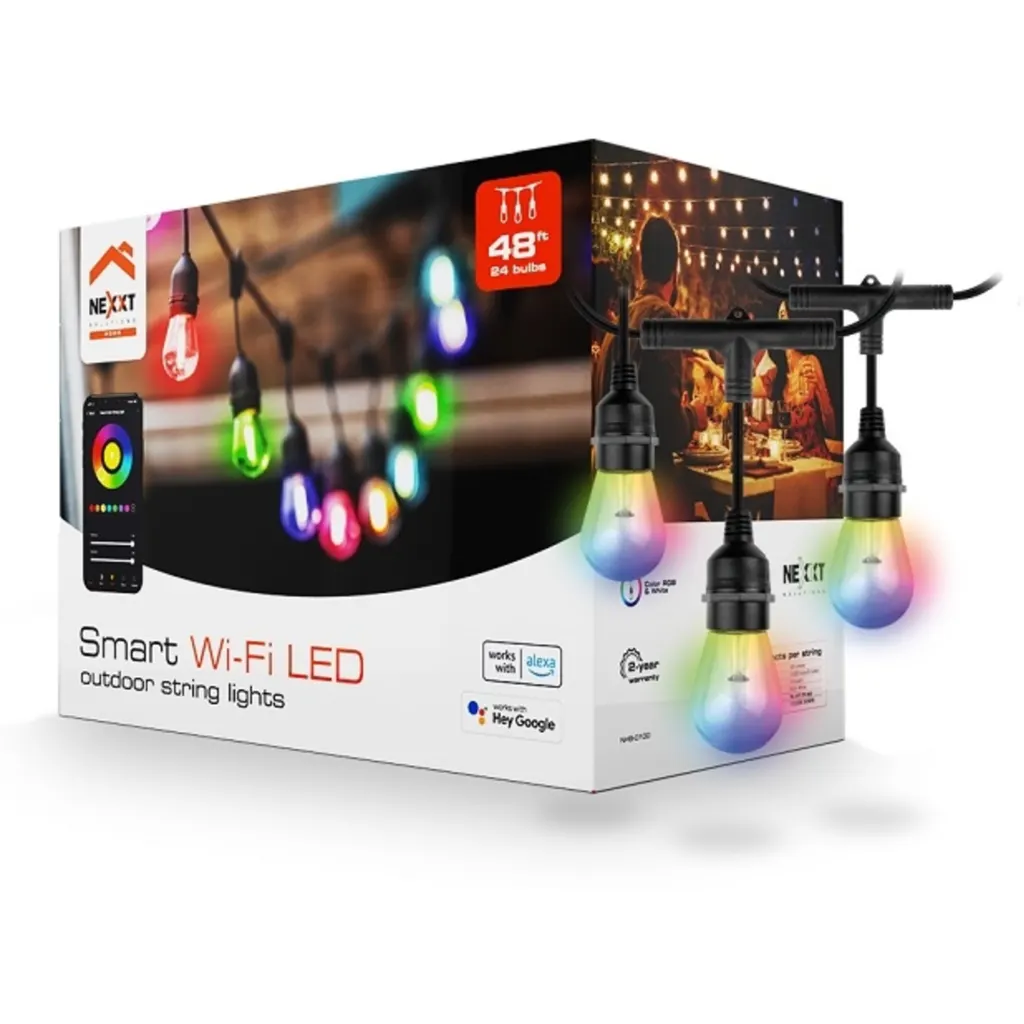 Guirnalda de luces Smart Nexxt NHB-O100, RGB 24 Ampolletas 48ft Smart Home