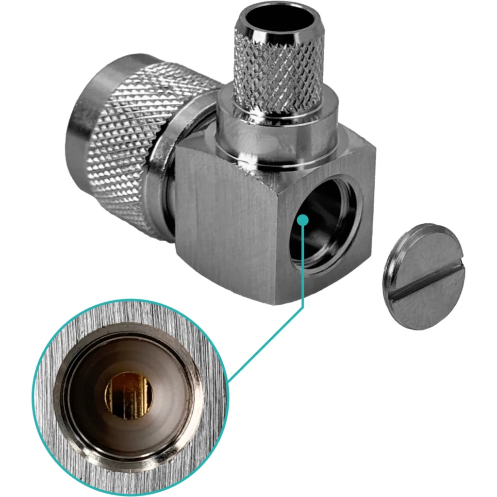 Imagen 1 de 90-Grados LMR400 N-Macho Conector Crimpeable RG8 RG213