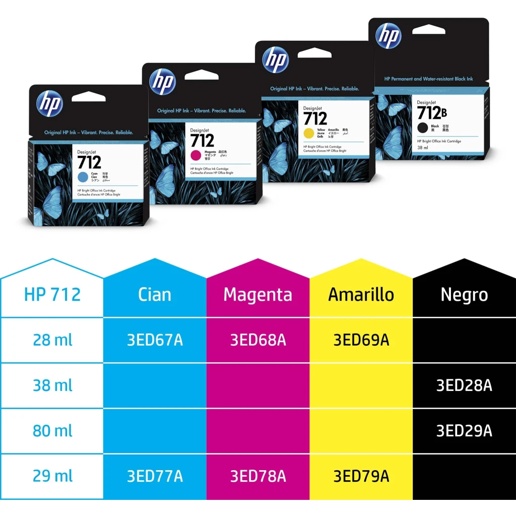 Imagen 5 de Cartridge HP 712 Magenta para Impr DJ T210 T230 T250 T630 T650, 29ml  