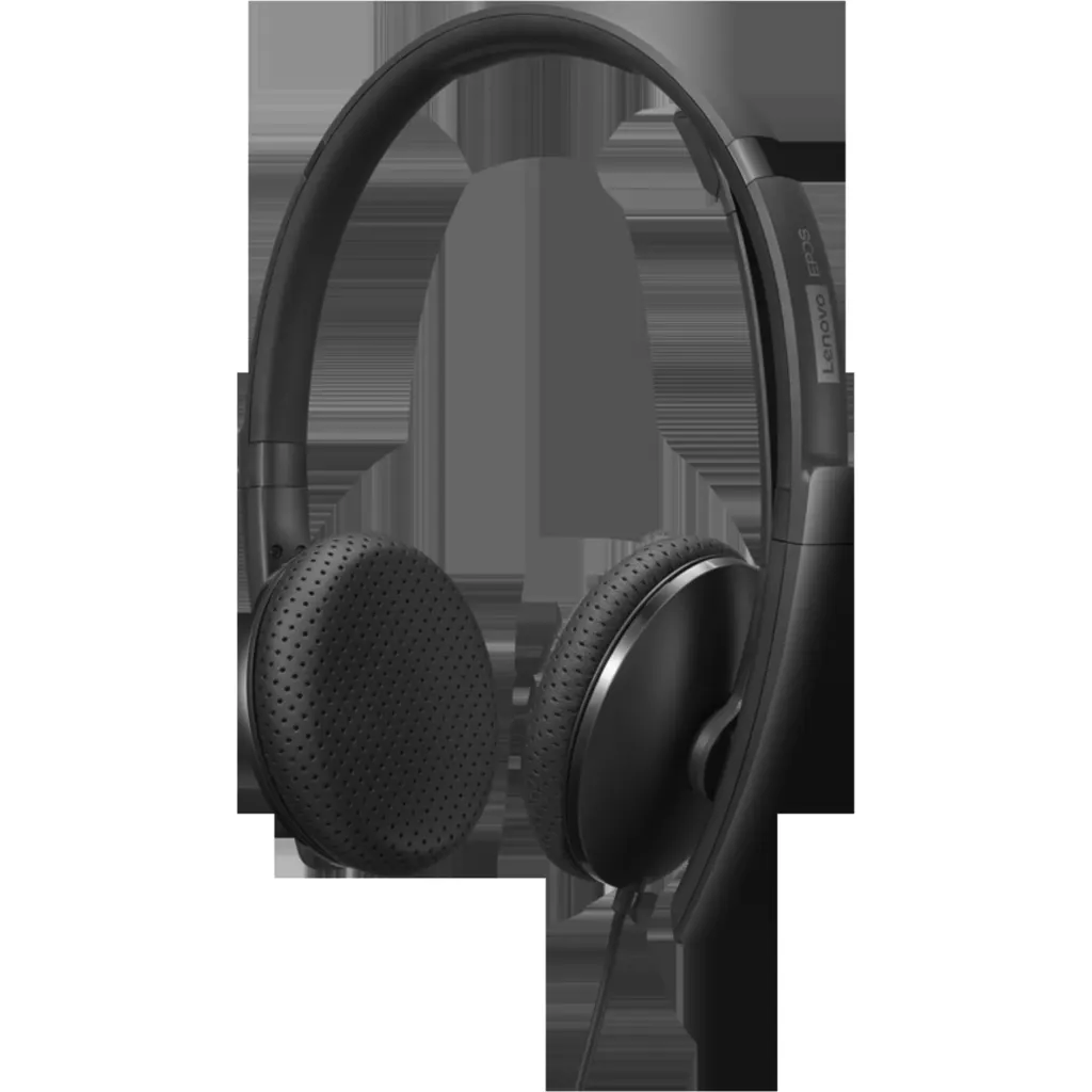 Imagen 1 de Audífonos Alámbricos OverEar Lenovo Wired VoIP, USB-C/USB-A Ms Teams, Negros