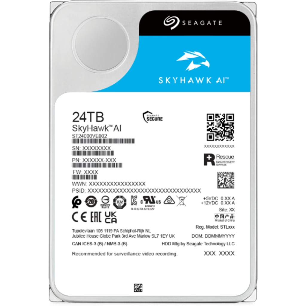 Imagen 3 de Disco Duro Seagate SkyHawk AI 24TB 3.5" 7200RPM SATA3 6.0Gb/s 512MB