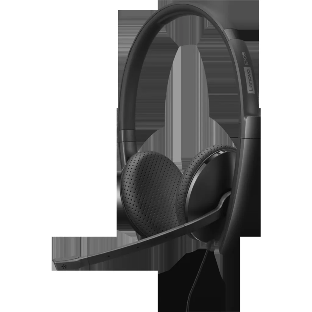 Imagen 6 de Audífonos Alámbricos OverEar Lenovo Wired VoIP, USB-C/USB-A Ms Teams, Negros