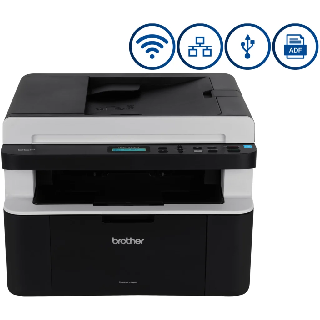 Impresora Multifunción Brother DCP-1617NW Láser Monocromatica USB LAN Inalámbr.