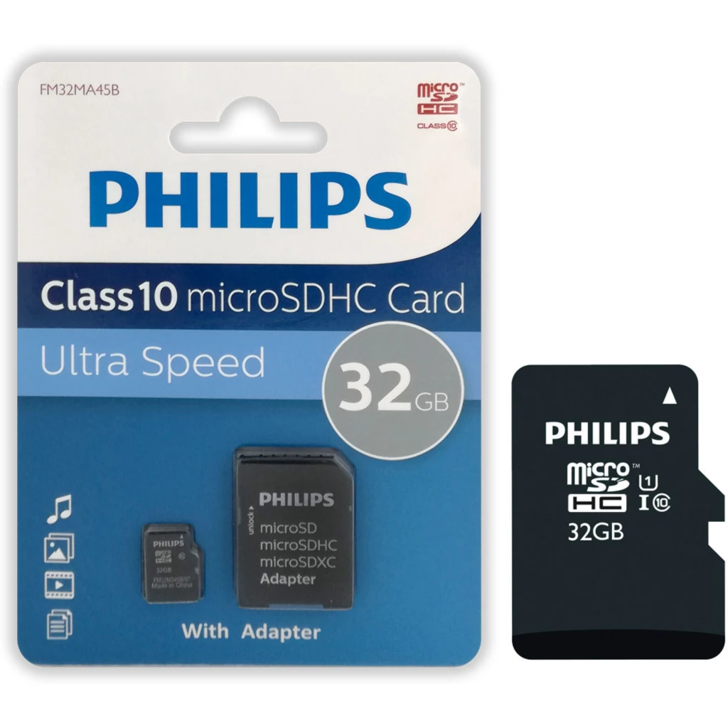 Imagen 0 de PHILIPS Micro SD CL10 with adapter 32 GBFM32MA45B/97