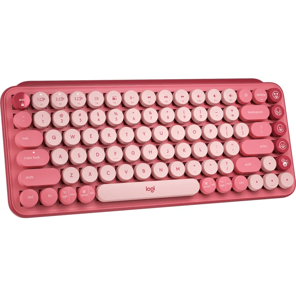 Imagen 2 de Teclado Logitech Pop Keys Inalámbrico Formato Mini Teclas Multimedia Color Rosa