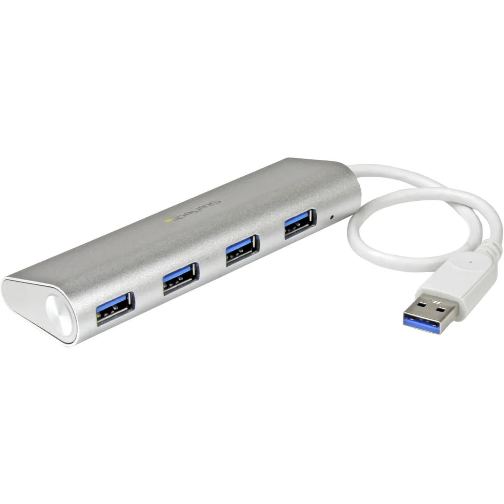 Concentrador Portátil USB 3.0 de 4 Puertos - Hub con Cable Incorporado