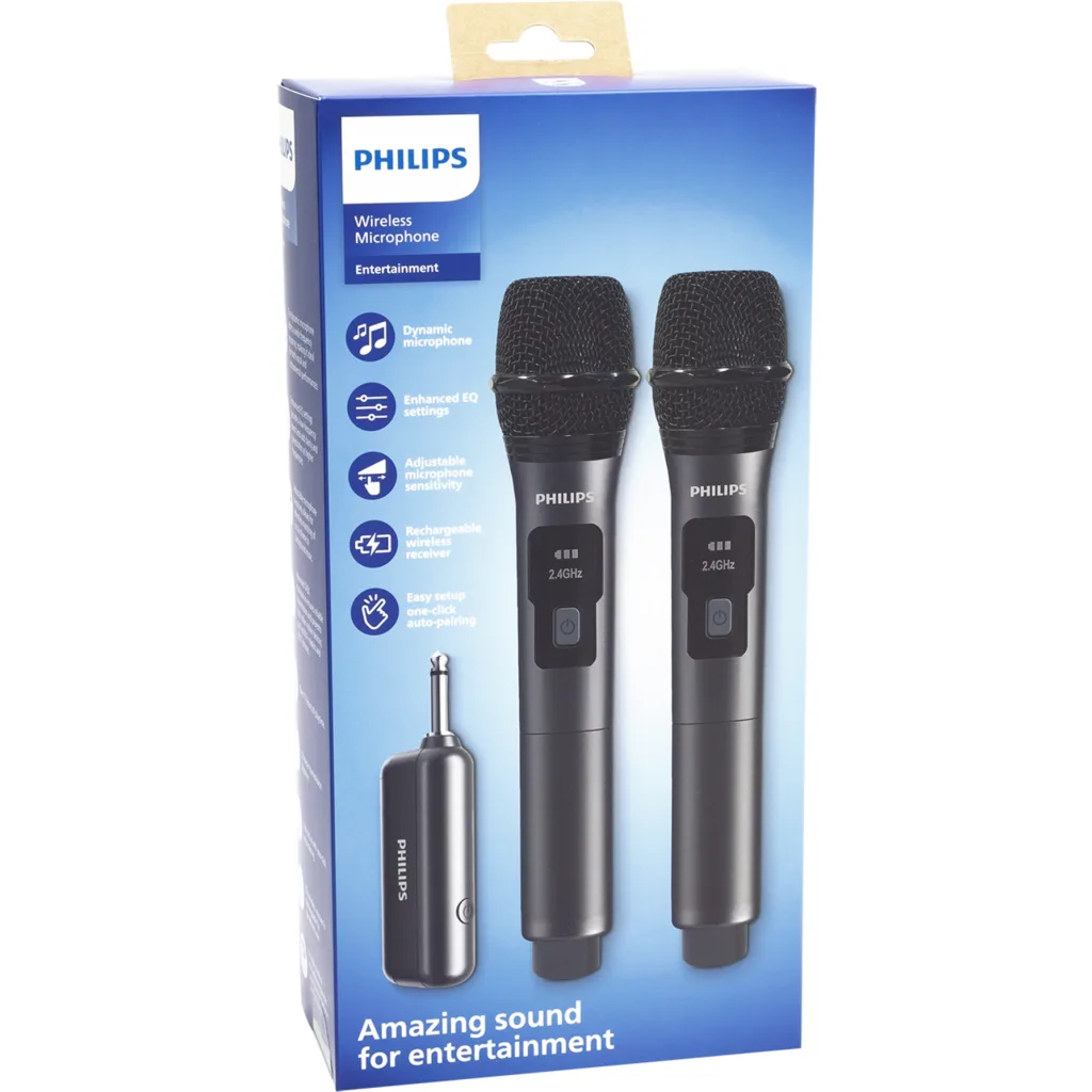 Imagen 4 de Set 2 Micrófonos Inalámbricos Recargables Philips DLM3401TP 
