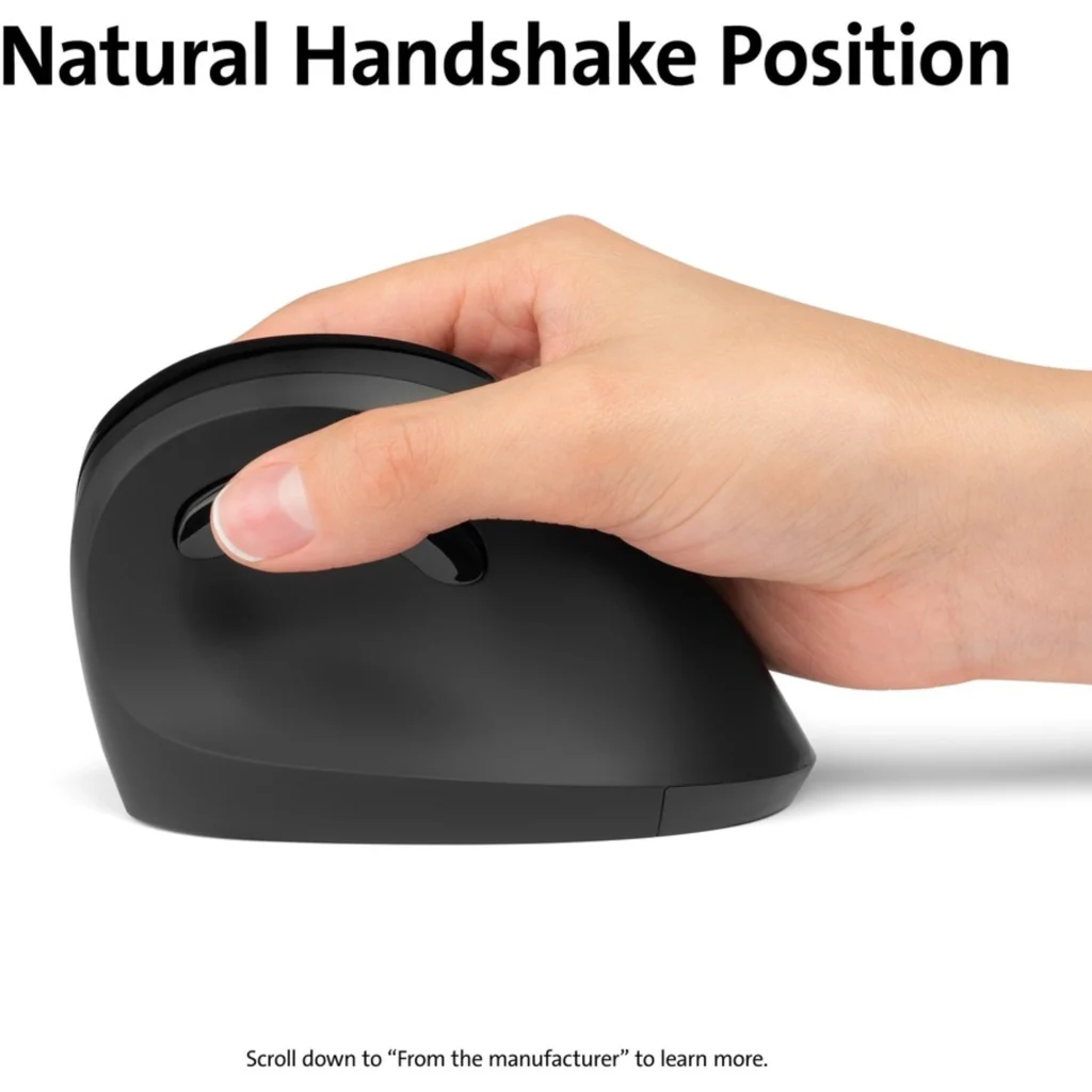 Imagen 2 de Mouse Ergonómico Inalámbrico Vertical Kensington ProFit 6 Btns 1600dpi USB Negro