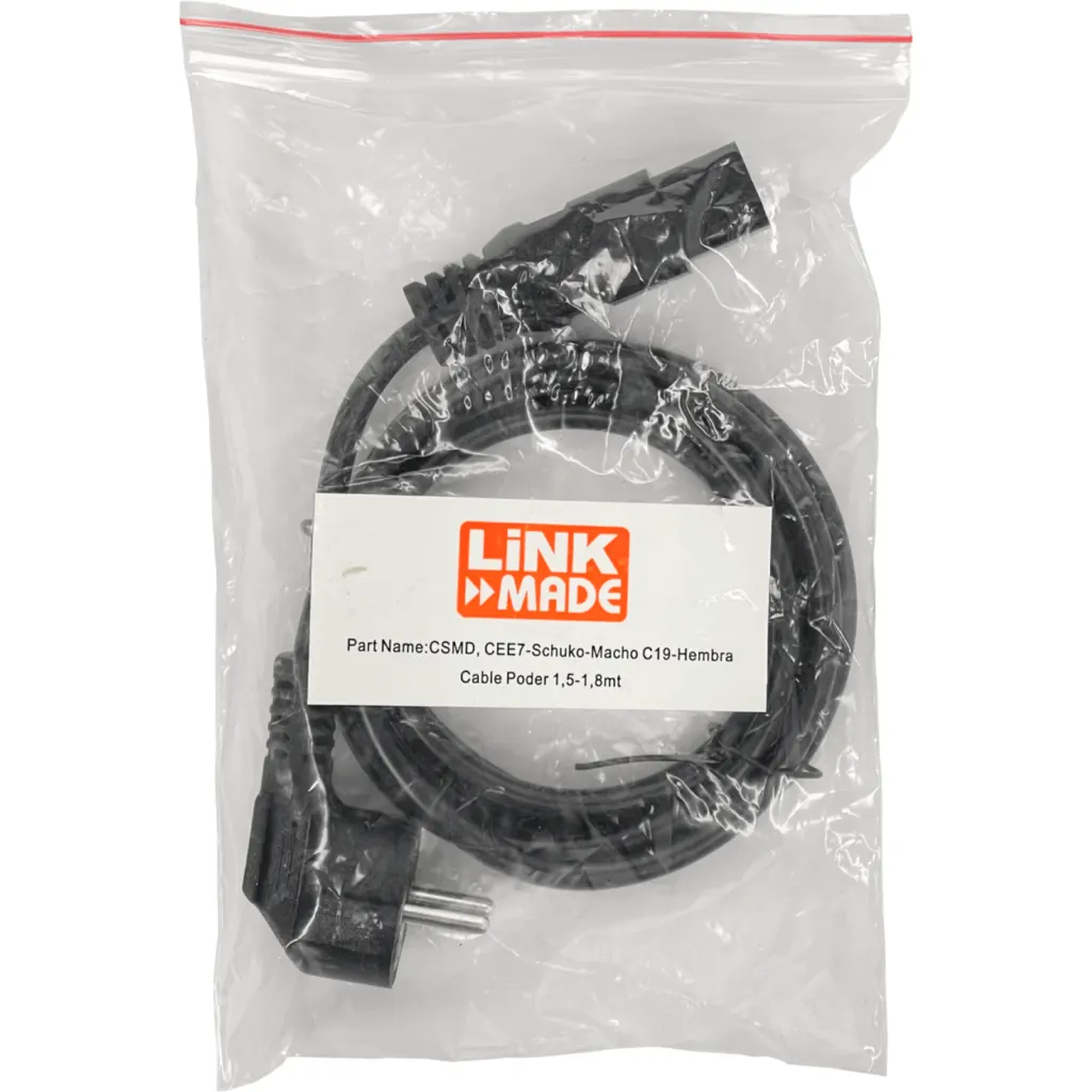 Imagen 1 de Cable de Poder CEE7-Schuko-Macho C19-Hembra 1,5-1,8mt
