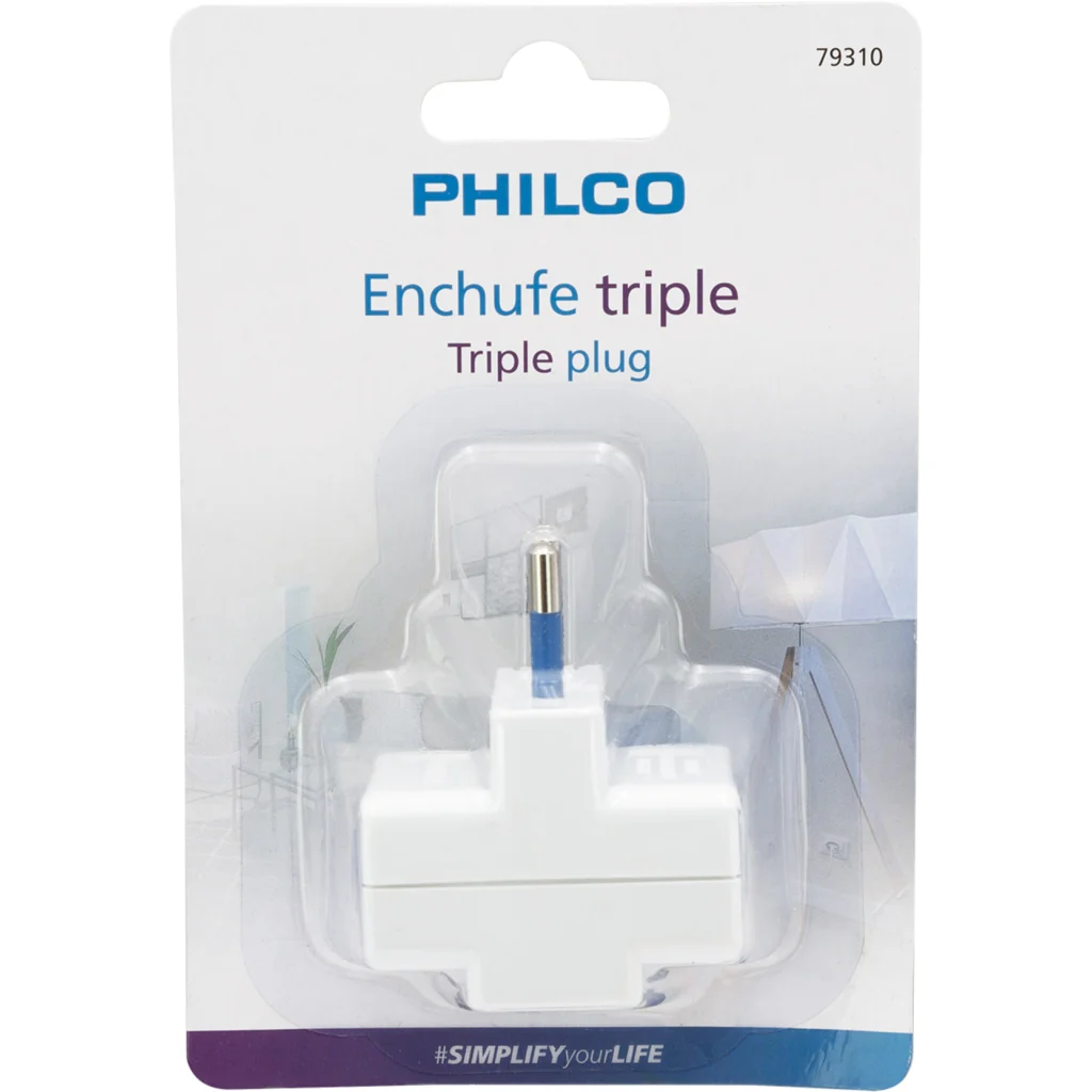 ENCHUFE TRIPLE 79310 BLANCO PHILCO