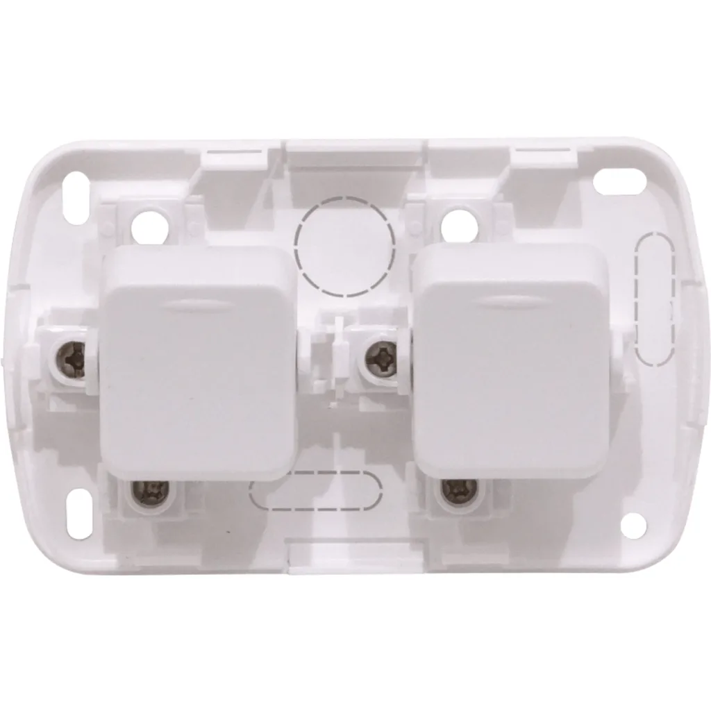 KALOP 9/15 Boton Switch Doble Sobrepuesto Blanco Tekna IP20 KS39651