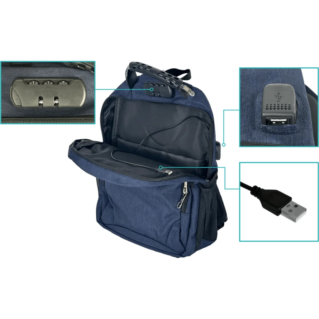 Imagen 4 de Mochila Azul Notebook 16-pulg 31x40cm Inc-USB/Plug 3,5mm