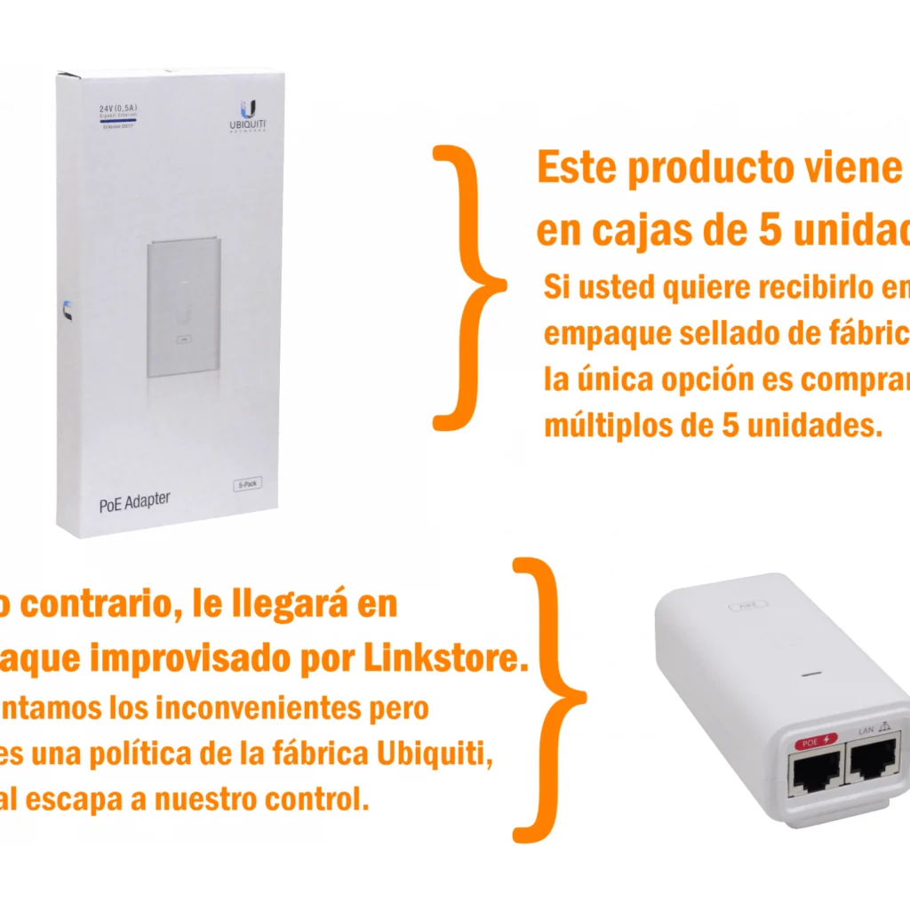 Imagen 1 de Ubiquiti PoE-24-12W-G Power Injector 24V/0.5A 12W 1xGig