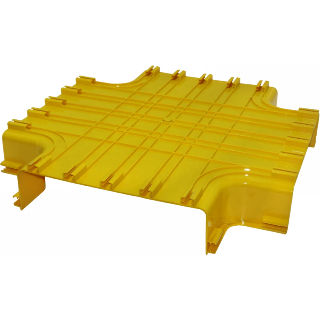 Imagen 1 de 360x100mm Derivacion Cruz Horizontal Amarilla PC+ABS LSZH Macho