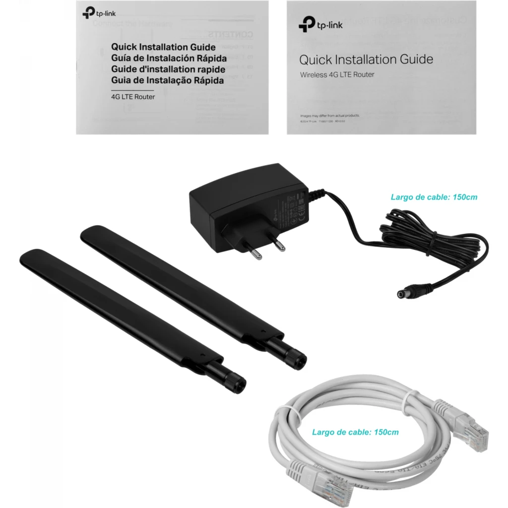Imagen 3 de TP-LINK 300mbps 4G/LTE 1-Sim 1-WAN 3-1000 Router 2-SMA 2,4/5GHz AC1200