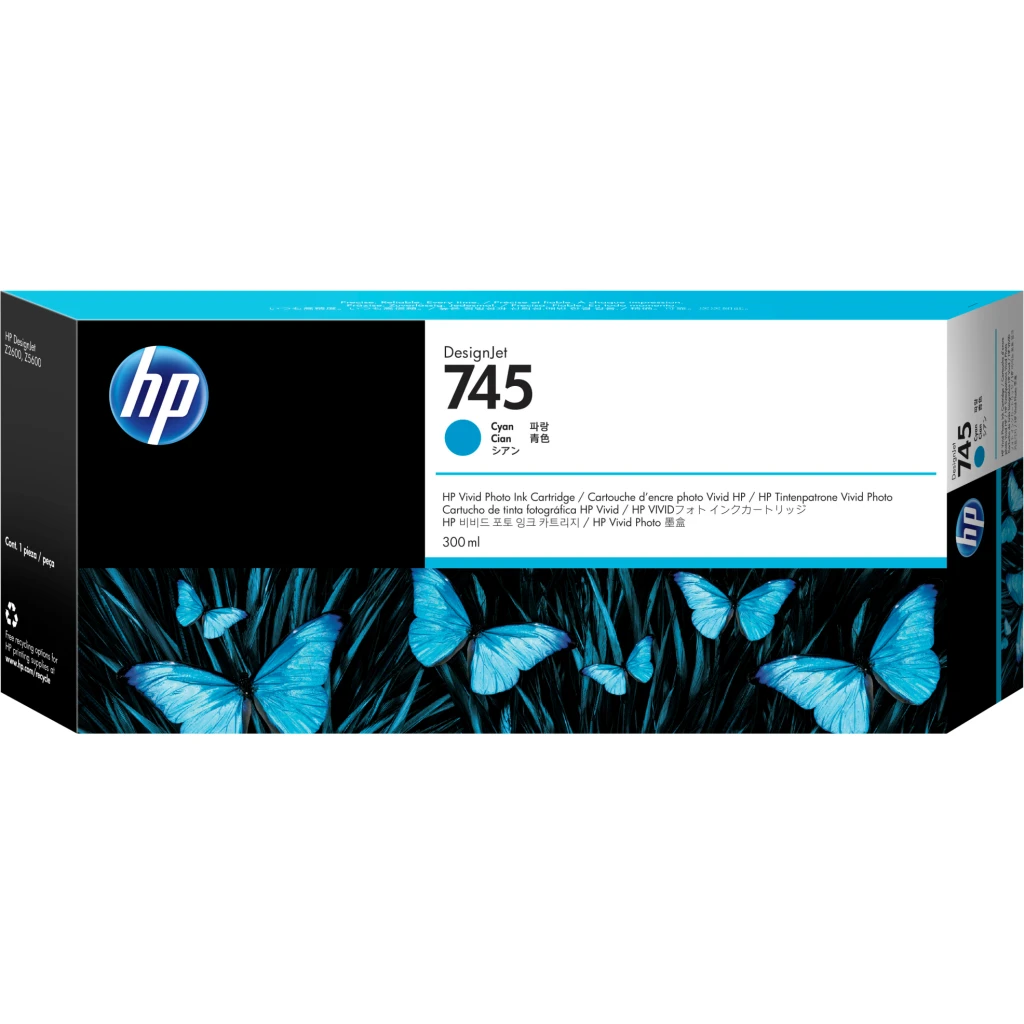 Cartridge HP Cyan compatoble DesignJet HP 745, 300 ml