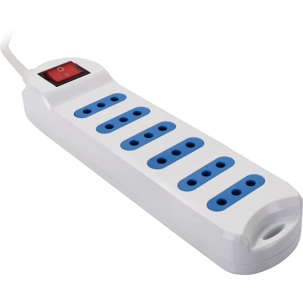 Imagen 1 de Alargador Eléctrico 6 Tomas c/Switch 3mts Color blanco - Philco